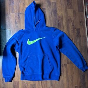 Nike Navy Blue Hoodie with White Swoosh Tag